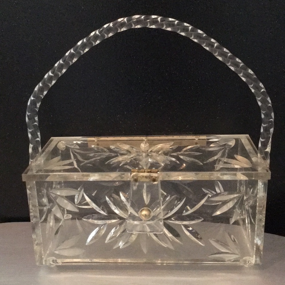 Clear Lucite Embossed Leaf by Patricia of Miami